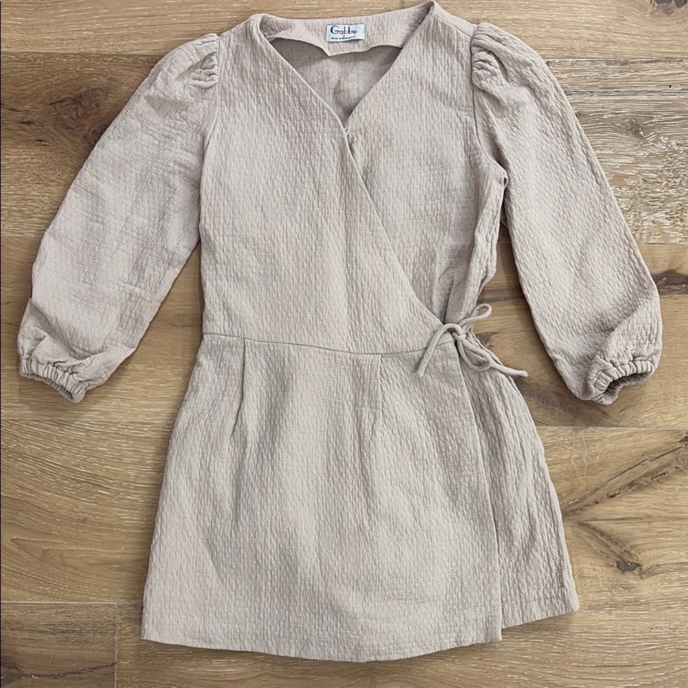 Chic Kids Beige Wrap Dress